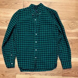 JCrew Men’s Green and black Checkered Shirt